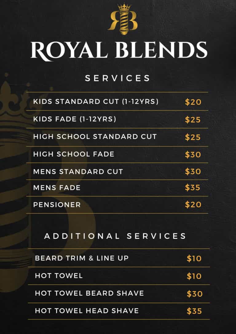 Royal Blends Barbers Men's Haircuts & Grooming Campbelltown